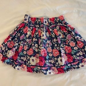 Girls skirt L navy pink floral